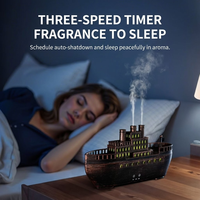 Humidificateur d'aromathérapie pour bateau, modèle OEM, nouveauté 2026, 250 ml, 7 couleurs, veilleuse, télécommande, diffuseur d'arômes en forme de bateau avec certifications CE et RoHS