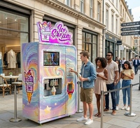 Nieuwe geavanceerde commerciële volautomatische ijsmachine met drie smaken, touchscreen en aangepaste betaling, voor verkoop.