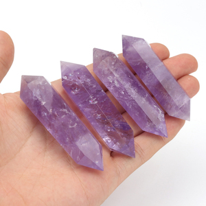 คริสตัลอเมทิสต์ธรรมชาติแบบสองปลายสำหรับการบำบัด - Product Image 1