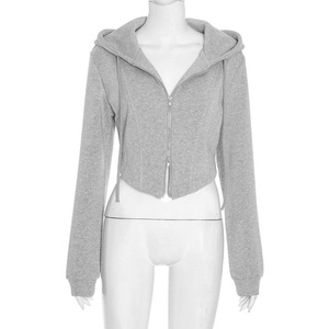 Viviblook Q25TP312 automne hiver femmes Streetwear à manches longues polaire pull zippé sweat à capuche veste décontractée pour les femmes - Product Image 2