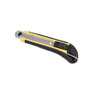 <span class=keywords><strong>Couteau</strong></span> utilitaire Recyclable à poignée en caoutchouc de sécurité, bon marché, verrouillage automatique, <span class=keywords><strong>couteau</strong></span> de coupe utilitaire de 18mm - Product Image 1
