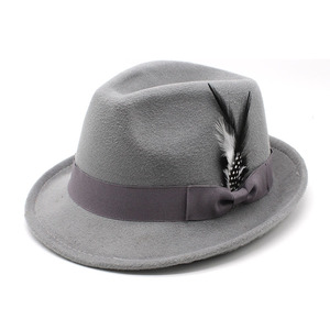 Mới Đến Tùy Chỉnh Len Cảm Thấy Fedora <span class=keywords><strong>Hat</strong></span> Với Lông Unisex Bán Buôn Giá Rẻ Cho Mùa Hè Bên Ngoài Trời - Product Image 5