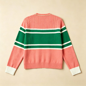 <span class=keywords><strong>Cardigan</strong></span> OEM alla Moda <span class=keywords><strong>con</strong></span> Tasche, Bottoni Rossi e Catena Dorata, Apertura Frontale, Cappotto Lavorato a Maglia per Donna - Product Image 4
