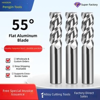 Fraise à queue 3 dents en carbure S-553 haute brillance pour usinage CNC avec bord de coupe de 4 à 20 mm