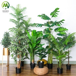 Decoración Artística, Hojas de Plástico PE, Planta Verde Artificial, Árboles Falsos, Bonsái Artificial para Decoración de Interiores - Product Image 1