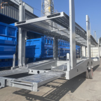 Semi-remorque porte-voitures multi-essieux haute capacité avec plateforme élévatrice réglable, remorque de transport fiable