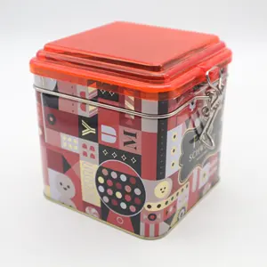 사각 용기 주석 상자 차 캐디 음식 차 포장 금속 사탕 주석 캔