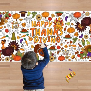 Affiche de coloriage géante pour <span class=keywords><strong>la</strong></span> famille, Thanksgiving, parent-enfant, graffiti, personnalisable, DIY, nappe <span class=keywords><strong>à</strong></span> colorier, bannière pour décoration murale - Product Image 2