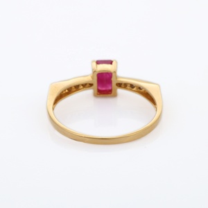 Anillo de declaración de oro amarillo sólido de 18 quilates hecho a mano, piedra preciosa de diamante de rubí natural, joyería fina para Aniversario de fiesta de mujer - Product Image 4