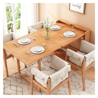 Ensemble de table à manger extensible pliable en bois simple et moderne de style rectangulaire en bois de couleur bois clair
