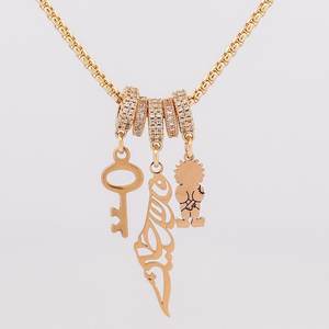Nuovo zircone Palestine collana di gioielli islamici in acciaio inox 316l PVD placcato oro 18k combinazione collana palestina - Product Image 1