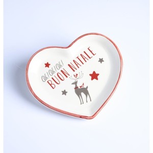 Piatto a Forma di Cuore con Design Natalizio, Motivo Renna 'Buon Natale', Decorazione per Tavola Festiva - Product Image 1