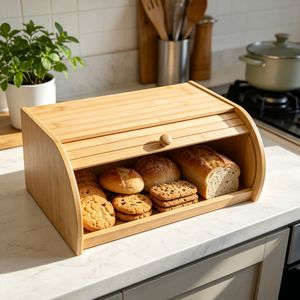 Caja de pan de bambú Zuozhi 40x25.5x15.5cm estilo cajón para almacenamiento en la cocina del hogar - Product Image 1
