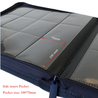 MIO 12 pochettes 480+ classeur à cartes pliable en cuir PU + flanelle pour enfants 3 rangées TCG rangement jeux de société cartes de poker