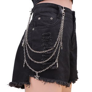 โซ่คาดเอวผู้หญิงแบบหลายชั้น ดีไซน์ดาว วัสดุโลหะผสมสังกะสี แบบโปร่ง สไตล์สตรีทแฟชั่น ฮิปฮอป โซ่ตกแต่งกางเกง - Product Image 2