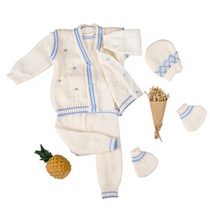 Conjunto <span class=keywords><strong>de</strong></span> Suéter <span class=keywords><strong>de</strong></span> Cinco Piezas para Bebé Recién Nacido 2026, Tejido <span class=keywords><strong>de</strong></span> Algodón Puro con Tratamiento Suavizante - Product Image 4