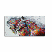 Aquarelle cheval Animal toile peinture affiche mur Art décor maison peinture à l'huile sur toile affiches impression Art image