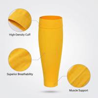 Chaussettes de compression personnalisées, manchons de compression sportifs jaunes respirants pour mollets, protège-tibias de football, entraînement, OEM, unisexe