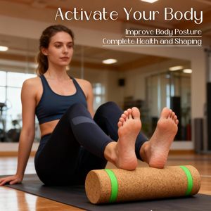 CZFIT Thick Granule <b>Massage</b> Yoga Roller Set with Yoga <b>Ball</b> and Small Cork Roller for Women 30cm Length - Product Image 6