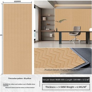 Panel de Porcelana Flexible de 4mm de Grosor, Moderno, <span class=keywords><strong>para</strong></span> Comedor, Centro Comercial, Escuela, Imitación de <span class=keywords><strong>Piedra</strong></span>, Textura <span class=keywords><strong>para</strong></span> Paredes Interiores y Exteriores - Product Image 3