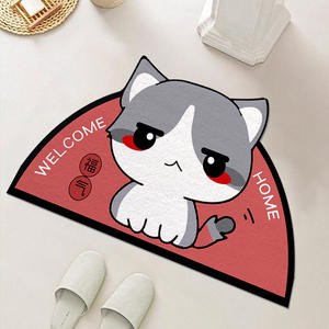 Alfombrilla de suelo semicircular de diatomeas de dibujos animados en forma especial alfombrilla de puerta de diatomeas alfombrilla de pie antideslizante absorbente alfombra de puerta - Product Image 3