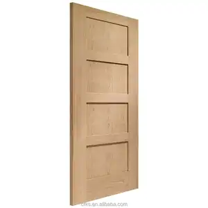 Nice factory price simple style white/brown prehung interior soundproof mdf solid wood shaker door