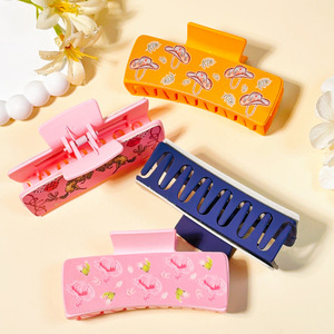 Pinza de Pelo Rectangular de Piel Sintética con Estampado Vaquero del Oeste, Accesorio de Pelo Retro Estilo Country - Product Image 3
