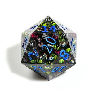 DND RPG <b>Large</b> Polyhedral Resin Dice Set 35mm 55mm D20 Eyeball/Dragon Eye/Skull with Liquid Core Sharp Edge Multi-Sided for Games - Product Image 4