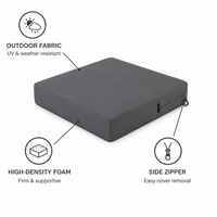 Coussin matelassé personnalisable multicolore et multi-tailles avec housse imperméable et amovible lavable pour banc extérieur, patio, jardin