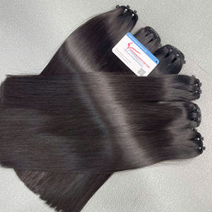 Extensiones de cabello humano crudo de Vietnam, paquete de cabello de trama recta de hueso, estilo de encaje de alta calidad, precio al por mayor de fábrica, tipo a granel - Product Image 1