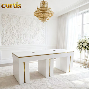 Tavolo Professionale di Lusso Personalizzato per <span class=keywords><strong>Manicure</strong></span> a 2 Posti, Scrivania Artistica Moderna con Piano in Marmo, Multifunzionale per Salone - Product Image 4