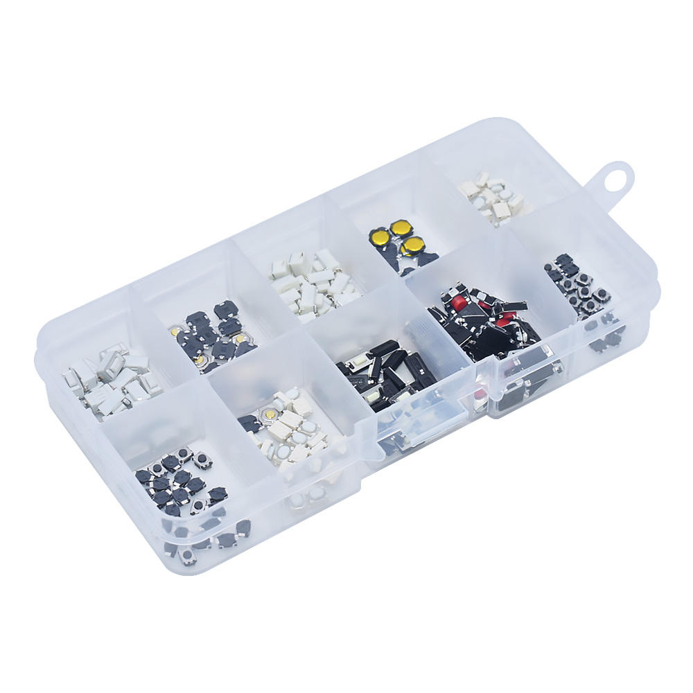250Pcs/Box 10 Kinds Car Remote Control Key Touch Switches Micro Momentary Tact Tactile Patch Button Switch Assortment Kit