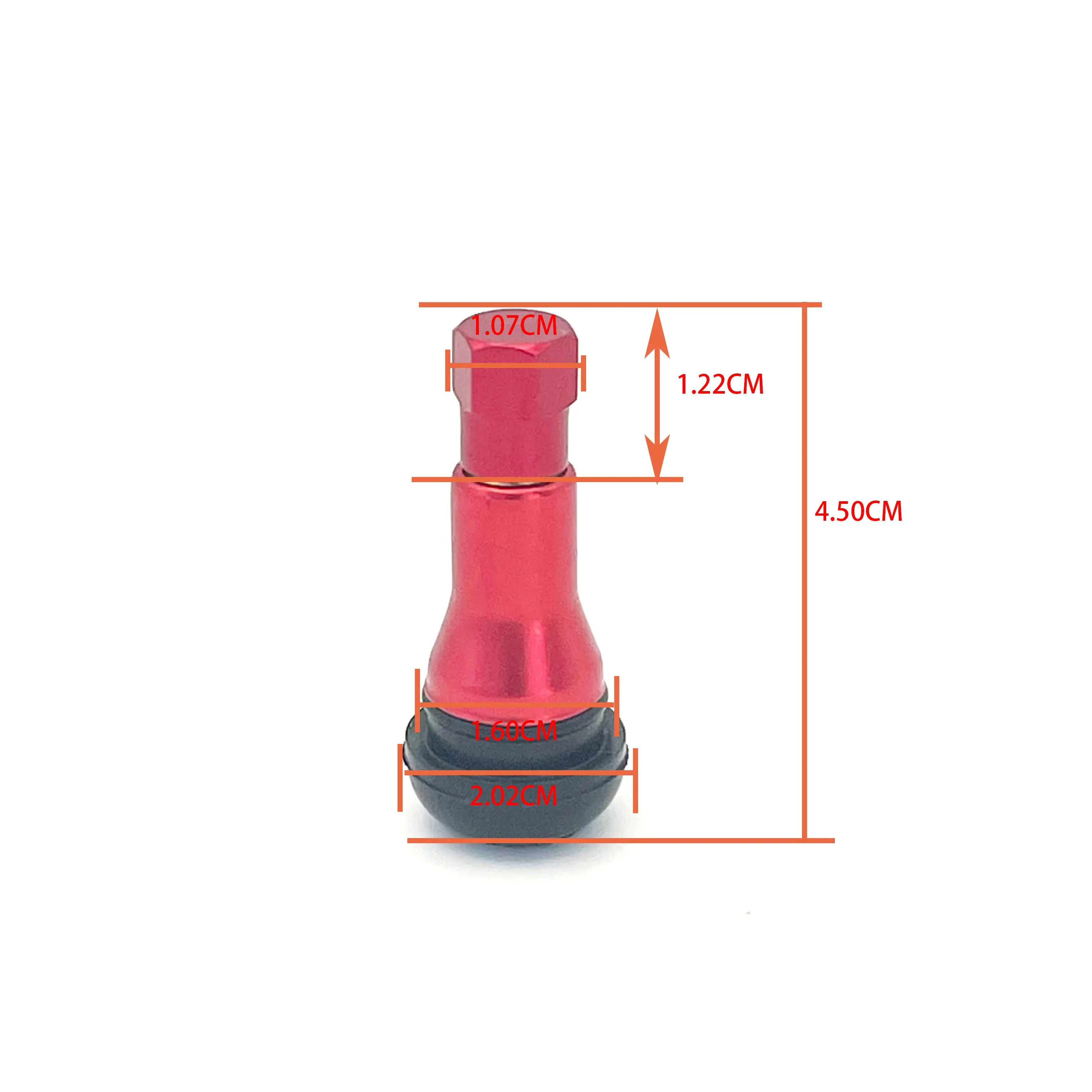 Wholesale High Quality Chrome Sleeve Tubeless Rubber Tire Valve TR413AC Snap-in Tubeless Rubber Valves with red Housings