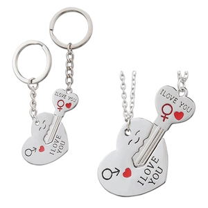 Tùy Chỉnh Câu Đố Móc Khóa Riêng Biệt Kim Loại Vòng Chìa Khóa Quyến rũ Lãng Mạn Các Cặp Vợ Chồng Kết Hợp Thẻ Nhiều Mảnh Men Pin Phù Hiệu Quà Tặng - Product Image 2