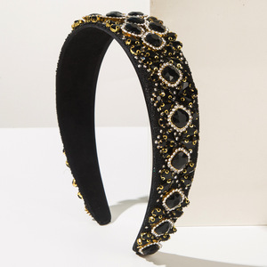 Joya de lujo ligera, diadema barroca con diamantes de imitación, estilo palaciego, accesorios para el cabello de temperamento de alta calidad brillante para mujer - Product Image 2