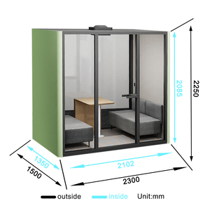 Cabina Acústica Modular <span class=keywords><strong>para</strong></span> Reuniones <span class=keywords><strong>de</strong></span> Oficina, Cabina Insonorizada Portátil con Ventana <span class=keywords><strong>de</strong></span> Vidrio <span class=keywords><strong>para</strong></span> un Espacio <span class=keywords><strong>de</strong></span> Trabajo Silencioso - Product Image 6