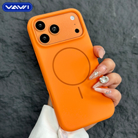 VAWI V-S07 Coque de téléphone en silicone couleur unie tendance, sensation de peau luxueuse, pour iPhone 13 14 15 16 17 Pro Max