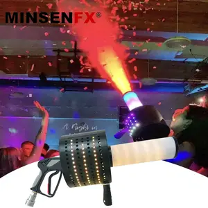 LED DJ effects co2 confetti gun cannon handheld machine with color RGB lights for stage wedding party