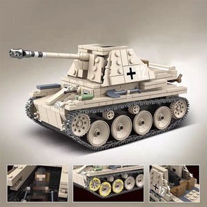 Ensemble de blocs de construction DIY de 608 pièces pour le montage d'un modèle allemand de chasseuse à chars autotractée Grille Weasel, pour la création de modèles anti-char par les enfants - Product Image 3
