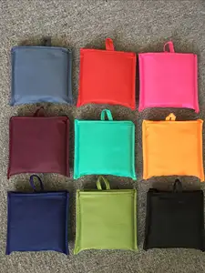 حقيبة تسوق من القماش مُزينة بنقشة مربعات 420D كبيرة ومتعددة الاستخدامات عالية الجودة ومتينة بمقاس 50 رطلًا