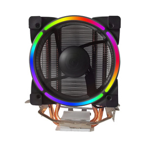Refroidisseur de processeur Huierde Mini 2 Heat Pipe 90X90X25MM avec ventilateur LED RGB, dissipateur thermique en cuivre et aluminium, roulements hydrauliques, multiplateforme - Product Image 1