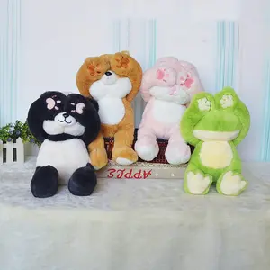 Cute Peekaboo Doll Shy Figurine Rag Doll Panda Rabbit Plush Toy Super Soft Sleeping Throw Pillow Wholesale