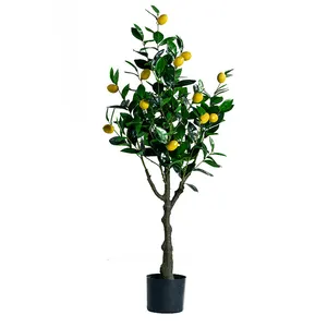 Citron décoratif d'intérieur, bonsaï artificiel pour fruits, plantes en pot, vente en gros, pour décoration de maison,