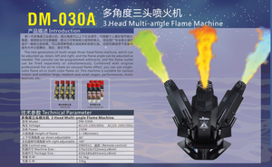 Machine à flammes pour scène, lance-flammes pour concerts, discothèques, DJ, éclairages mobiles, machine à flammes multi-angles à 3 têtes pour DJ et scène - Product Image 3