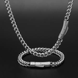 سلسلة فرانكو من الفولاذ المقاوم للصدأ ذهبية اللون من نويا للمجوهرات الراقية على طراز الهيب هوب - Product Image 2