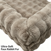 Lit pour chat et chien en fausse fourrure moderne avec chauffage, coussin en tissu imitation fourrure de lapin, forme en L, housse amovible et lavable