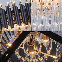 Lustres de Luxe Sur Mesure pour Hôtels, Escaliers, Décoration de Mariage, Cristal Noir et Or, Grands Luminaires Suspendus pour Plafonds Hauts
