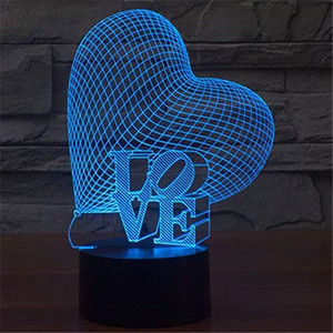 <span class=keywords><strong>Cuore</strong></span> di AMORE 3D Lampada Luce di <span class=keywords><strong>Notte</strong></span> del LED 7 Cambiamento di Colore per il Regalo di San Valentino - Product Image 1