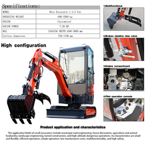 Miễn phí vận chuyển hoạt động nhỏ gọn 1.8 tấn Crawler Digger Mini thủy lực 1.8 T máy xúc cho vườn - Product Image 2