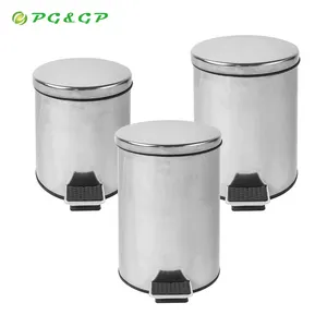Commercial waste bin 3 5 8 12 20 30 50 liter stainless steel garbage trash can with foot pedal/